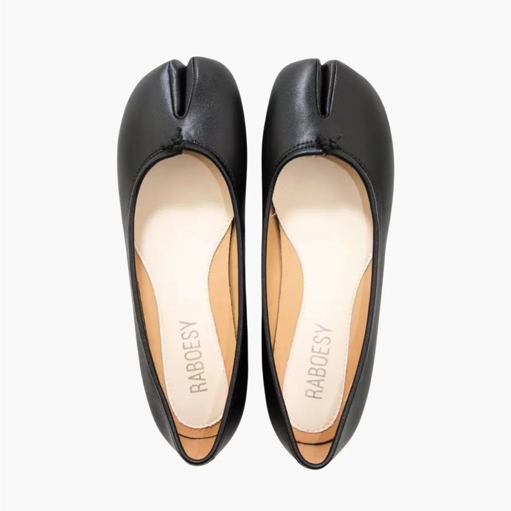 RABOESY Women's Black Leather Loafers